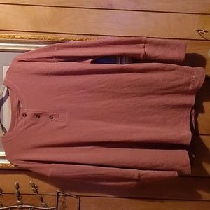 Properly tied waffle material long sleeve top